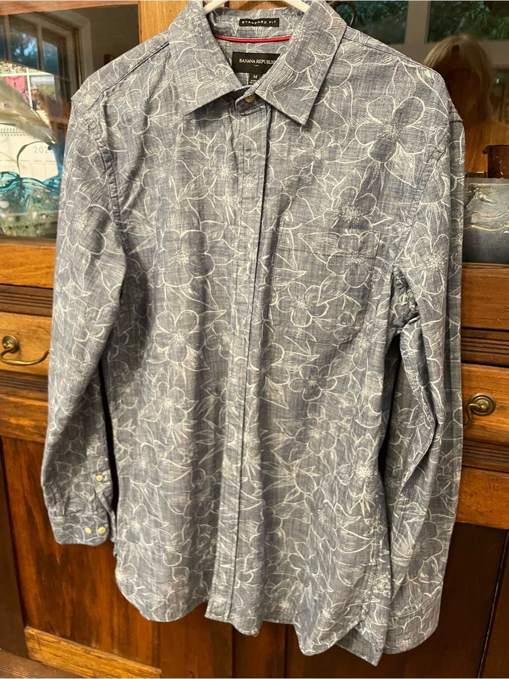 Banana Republic light denim Floral 100% cotton
